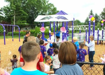 On Friday, June 16 classmates of Charlie Fernandez explored the new playground before its grand opening to the public on Saturday, June 17.