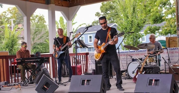 The Matt Mirabile Band closing out the 20th Annual Power's Park Concert Series in Troy,NY Saturday, August 26,2023.